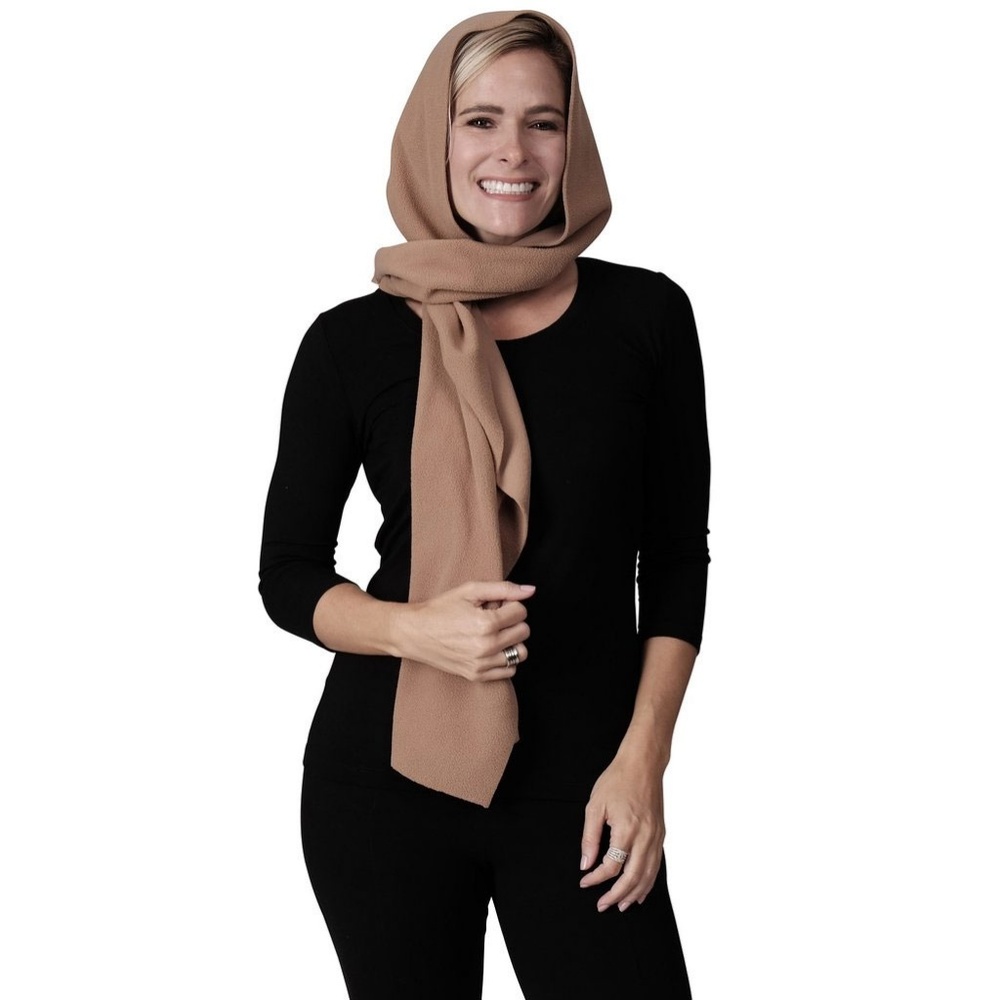 Le Moda Women's Fleece Hooded Wraparound Scarf